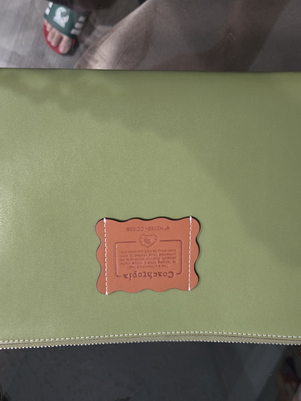 Coachtopia Zippered Portfolio Clutch Olive Green